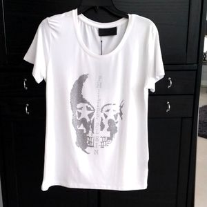 Women Philipp Plein T shirt with beaded skull. Brand new, with original tag on.